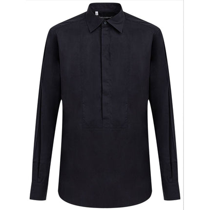 Dolce & Gabbana Navy Blue Cotton Dress Shirt