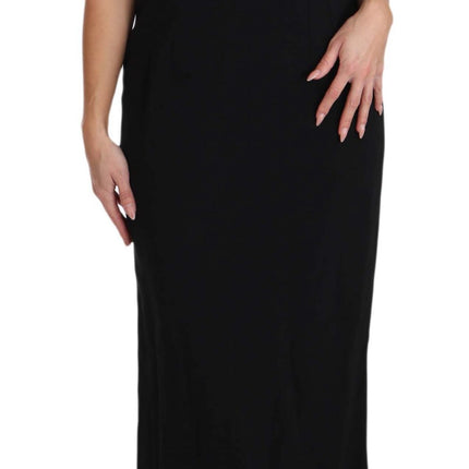 Dolce & Gabbana Black Stretch Fit Flare Gown Maxi