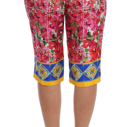 Dolce & Gabbana Multicolor Floral Knee Capris Shorts Pants