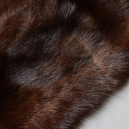 Dolce & Gabbana Black Brown Stripe Fur Shawl Wrap Scarf
