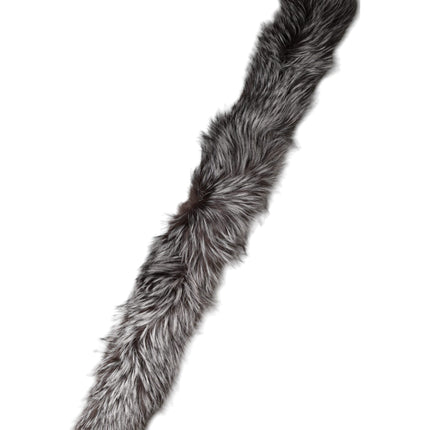 Dolce & Gabbana Gray Fox Fur Neck Wrap Warmer Winter Scarf