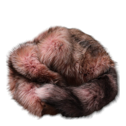 Dolce & Gabbana Pink Frost Fox Fur Neck Warmer Winter Scarf