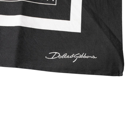 Dolce & Gabbana Black Polka Dots Cotton Handkerchief Scarf