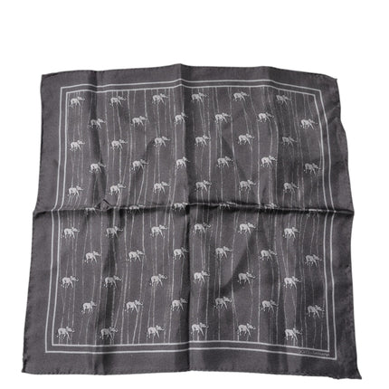 Dolce & Gabbana Brown Elephant Fantasy Handkerchief Scarf