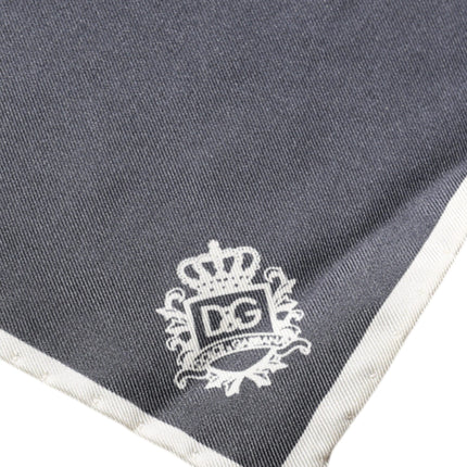Dolce & Gabbana Gray Crown Logo Square Handkerchief Scarf
