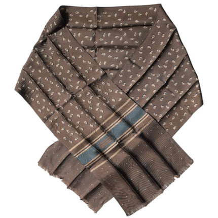 Dolce & Gabbana Brown Fantasy Silk Neck Wrap Shawl Scarf