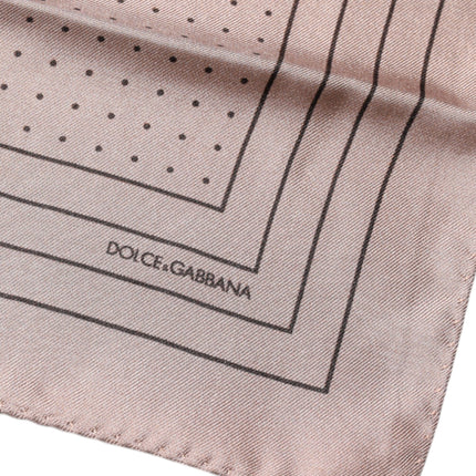 Dolce & Gabbana Pink Polka Dots Square Handkerchief Scarf