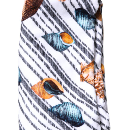 Dolce & Gabbana Multicolor Stripes Seashells Beach Towel