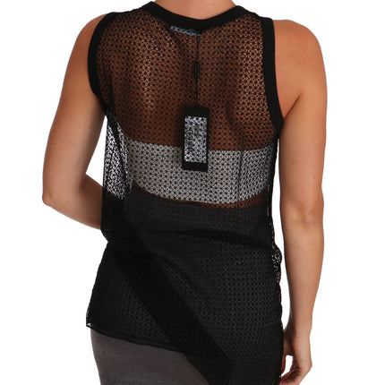 Dolce & Gabbana Black Mesh Transparent Blouse T-shirt