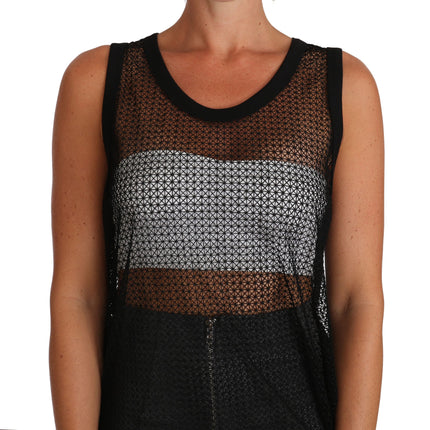 Dolce & Gabbana Black Mesh Transparent Blouse T-shirt