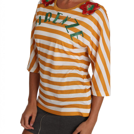 Dolce & Gabbana White Orange FIRENZE Top T-shirt