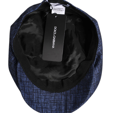 Dolce & Gabbana Blue Cotton Stretch Newsboy Hat