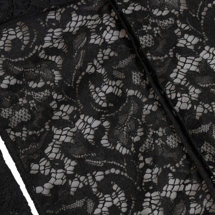 Dolce & Gabbana Black Floral Lace Whole Head Wrap Hat