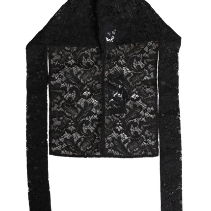 Dolce & Gabbana Black Floral Lace Whole Head Wrap Hat