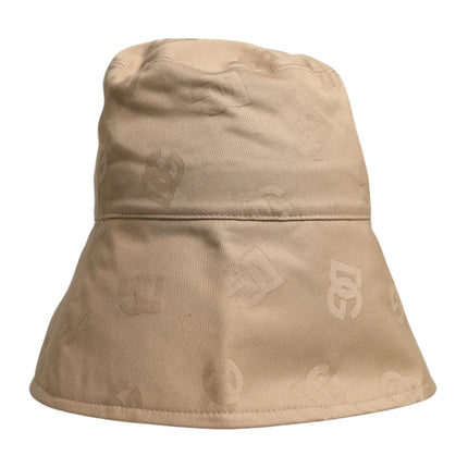 Dolce & Gabbana Beige Logo Monogram Cotton Bucket Cap