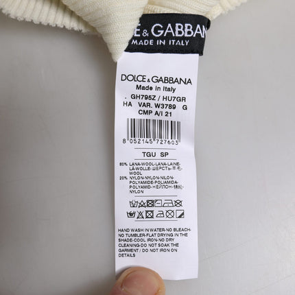Dolce & Gabbana Beige Wool Blend Knitted Beanie Cap