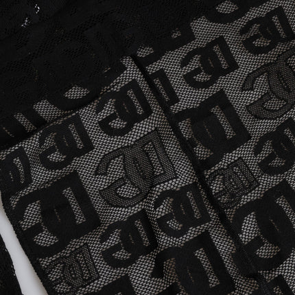 Dolce & Gabbana Black Logo Mesh Whole Head Wrap Hat