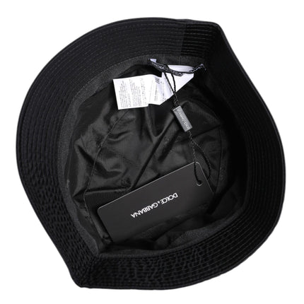 Dolce & Gabbana Black Cotton Wide Brim Bucket Hat