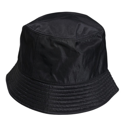 Dolce & Gabbana Black Cotton Wide Brim Bucket Hat
