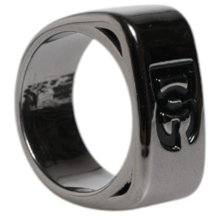 Dolce & Gabbana Silver Tone Brass Anello DG Logo Ring