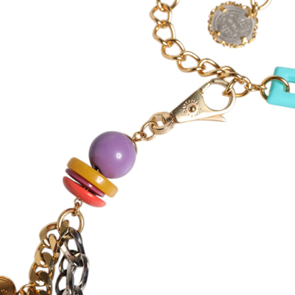 Dolce & Gabbana Multicolor Embellished Waist Chain Belt