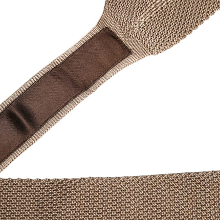 Dolce & Gabbana Brown Silk Adjustable Necktie Tie