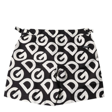 Dolce & Gabbana Black White Logo Beachwear Shorts Swimwear