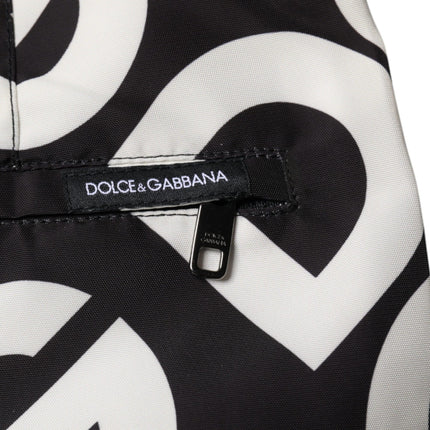 Dolce & Gabbana Black White Logo Beachwear Shorts Swimwear