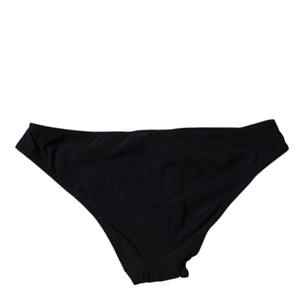 Dolce & Gabbana Black Nylon Stretch Mid Waist Panty Underwear