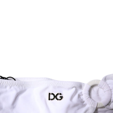 Dolce & Gabbana White Nylon Beachwear Bikini Bottom Swimwear