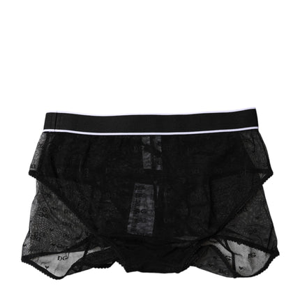 Dolce & Gabbana Black Tulle Nylon Mid Waist Panty Underwear