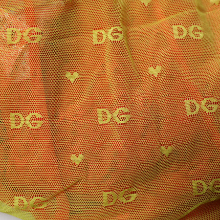 Dolce & Gabbana Red Yellow Tulle Mid Waist Panty Underwear