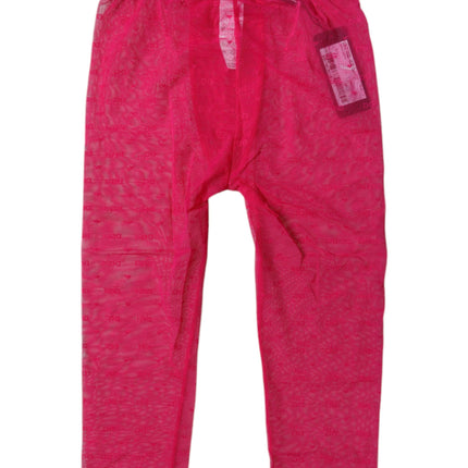 Dolce & Gabbana Fuchsia DG Logo Nylon Cropped Tights Underwear