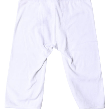 Dolce & Gabbana White Logo Cotton Cropped Tights Underwear