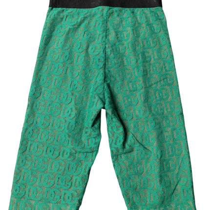 Dolce & Gabbana Green Logo Monogram Cropped Tights Underwear