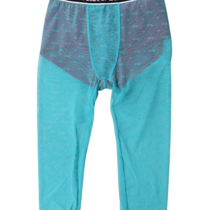 Dolce & Gabbana Blue Fuchsia Logo Lingerie Cropped Underwear