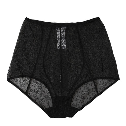 Dolce & Gabbana Black Logo Girdle High Waist Panty Underwear