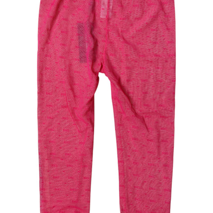 Dolce & Gabbana Fuchsia Logo Lace Lingerie Cropped Tight Underwear