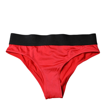 Dolce & Gabbana Red Nylon Stretch Mid Waist Panty Underwear