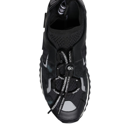 Dolce & Gabbana Black Mesh Sorrento Trekking Sneakers Shoes