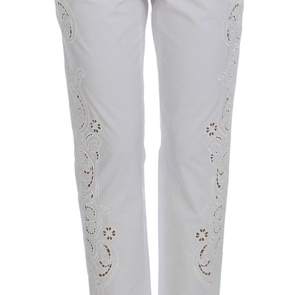 Dolce & Gabbana White Floral Cutout Dress Sicily Pants