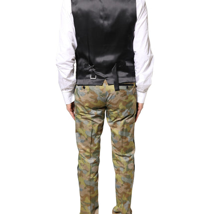 Dolce & Gabbana Multicolor Camouflage SICILIA 3 Piece Suit