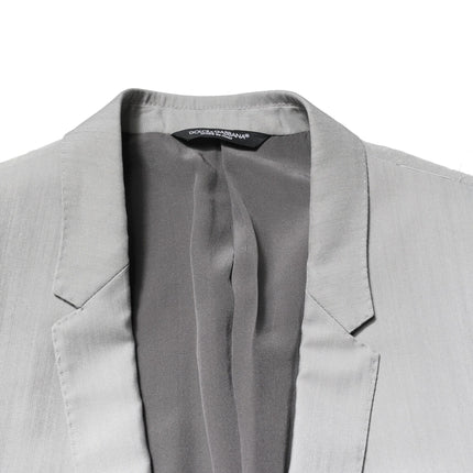 Dolce & Gabbana Light Gray Wool GOLD 2 Piece Formal Suit