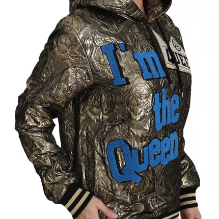 Dolce & Gabbana Im The Queen Jaquard Gold Sweatshirt  Hoodie