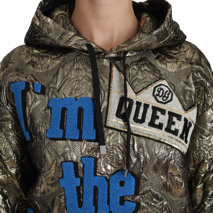 Dolce & Gabbana Im The Queen Jaquard Gold Sweatshirt  Hoodie