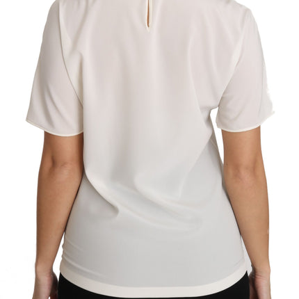 Dolce & Gabbana White Silk Stretch #dgfamily T-shirt