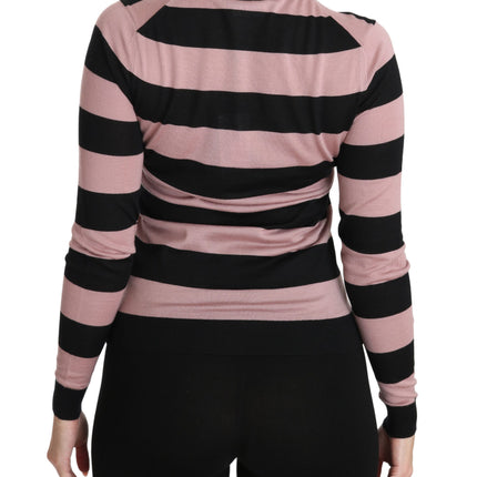 Dolce & Gabbana Pink Floral Cashmere Cardigan Sweater