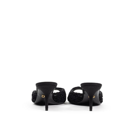 Dolce & Gabbana Black Cotton Mules