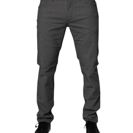 Dolce & Gabbana Gray Cotton Stretch Skinny Denim Jeans