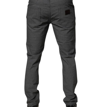 Dolce & Gabbana Gray Cotton Stretch Skinny Denim Jeans